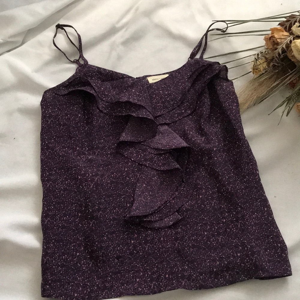 Silence + Noise Ruffle Front Silk Top - Picture 2 of 5